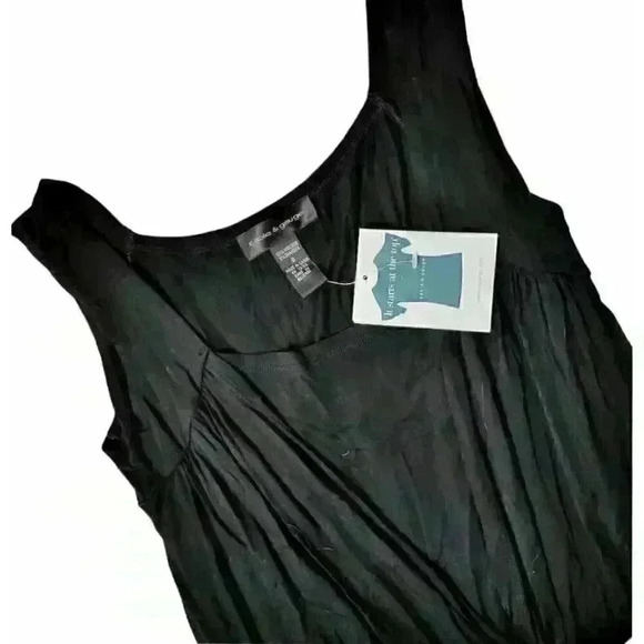 NWT NEW CABLE & GAUGE Woman BLACK Faux 2 pc Top CROSSOVER Front accent Small - Picture 8 of 8